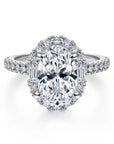 Gabriel & Co. 14K White Gold Oval Halo Diamond Engagement Ring - Skeie's Jewelers