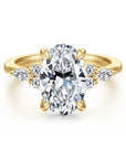 Gabriel & Co. 14K Yellow Gold Oval Diamond Cluster Engagement Ring - Skeie's Jewelers