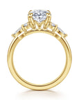 Gabriel & Co. 14K Yellow Gold Oval Diamond Cluster Engagement Ring - Skeie's Jewelers