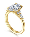 Gabriel & Co. 14K Yellow Gold Oval Diamond Cluster Engagement Ring - Skeie's Jewelers