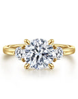 Gabriel & Co. 14K Yellow Gold Round Three Stone Diamond Engagement Ring - Skeie's Jewelers