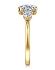 Gabriel & Co. 14K Yellow Gold Round Three Stone Diamond Engagement Ring - Skeie's Jewelers