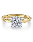 Gabriel & Co. 14K Gold Twisted Round Diamond Engagement Ring - Skeie's Jewelers