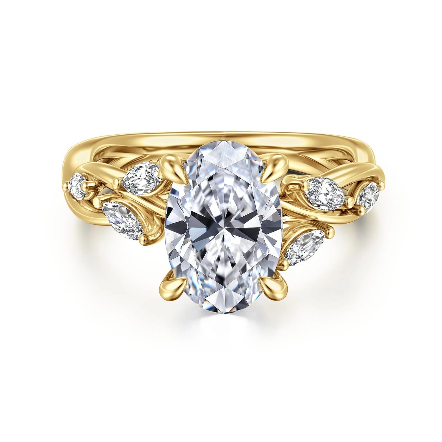 Gabriel & Co. 14K Gold Oval Diamond Engagement Ring - Skeie's Jewelers