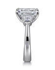 Gabriel & Co. 14K White Gold Trapezoid Cut Three Stone Diamond Engagement Ring - Skeie's Jewelers