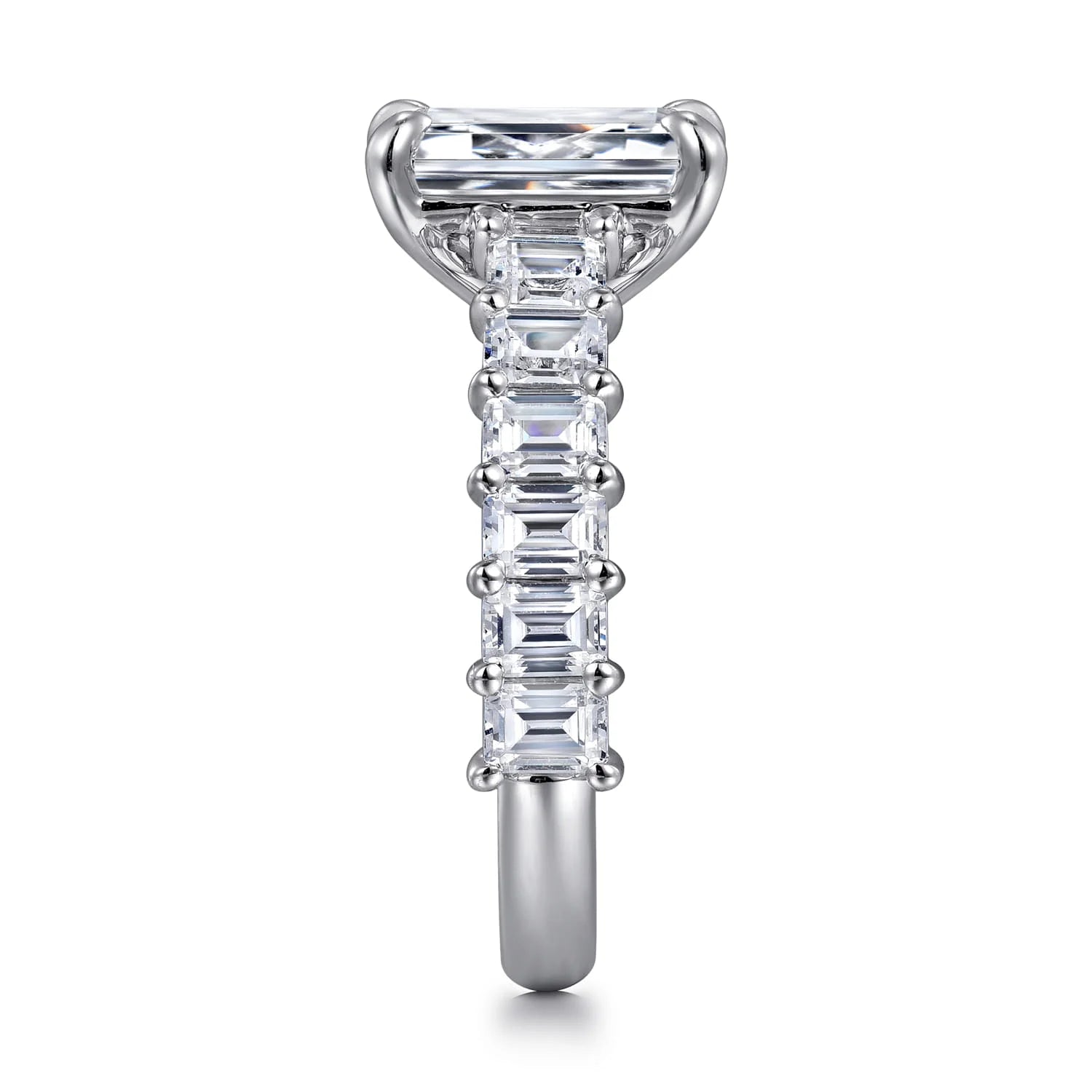 Gabriel & Co. 14K White Gold Emerald Cut Diamond Engagement Ring - Skeie's Jewelers