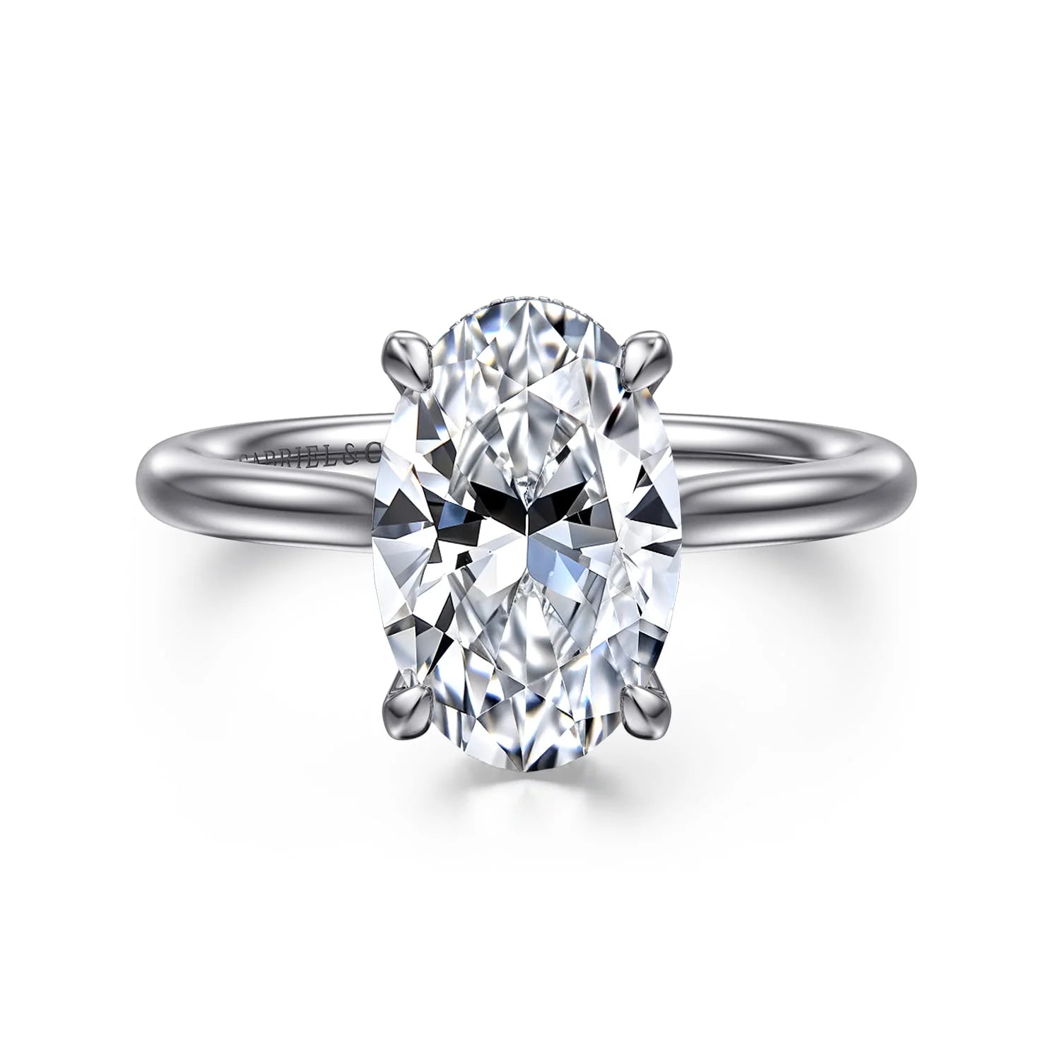 Gabriel & Co. 14K White Gold Round Solitaire Diamond Engagement Ring - Skeie's Jewelers