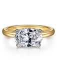 Gabriel & Co. 14K White-Yellow Gold East West Oval Diamond Engagement Ring - Skeie's Jewelers