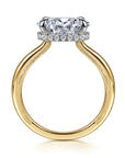 Gabriel & Co. 14K White-Yellow Gold East West Oval Diamond Engagement Ring - Skeie's Jewelers