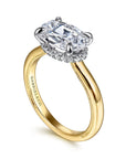 Gabriel & Co. 14K White-Yellow Gold East West Oval Diamond Engagement Ring - Skeie's Jewelers