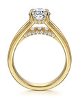 Gabriel & Co. 14K Yellow Gold Split Shank Oval Diamond Engagement Ring - Skeie's Jewelers