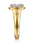 Gabriel & Co. 14K Yellow Gold Bezel Prong Oval Diamond Engagement Ring - Skeie's Jewelers