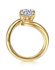 Gabriel & Co. 14K Yellow Gold Bypass Round Diamond Engagement Ring - Skeie's Jewelers