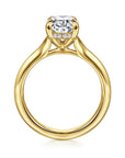 Gabriel & Co. 14K Yellow Gold Split Shank Oval Diamond Engagement Ring - Skeie's Jewelers