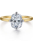 Gabriel & Co. 14K Gold Elongated Cushion Solitaire Diamond Engagement Ring - Skeie's Jewelers