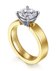 Gabriel & Co. 14K White-Yellow Gold Round Solitaire Diamond Engagement Ring - Skeie's Jewelers