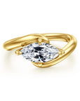 Gabriel & Co. 14K Yellow Gold Bypass Marquise Diamond Engagement Ring - Skeie's Jewelers