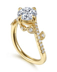 Gabriel & Co. 14K Yellow Gold Round Diamond Engagement Ring - Skeie's Jewelers