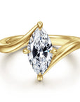 Gabriel & Co. 14K Yellow Gold Compass Prong Bypass Marquise Engagement Ring - Skeie's Jewelers