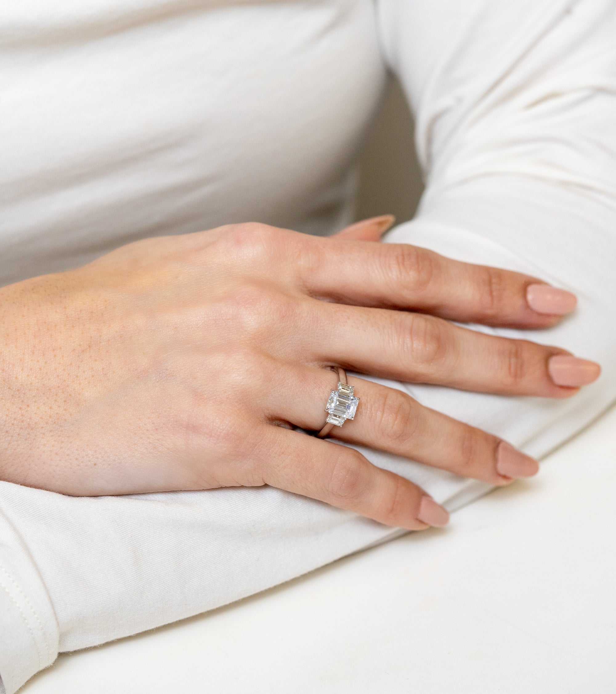 Emerald-Cut Three-Stone Engagement Ring - Skeie's Jewelers