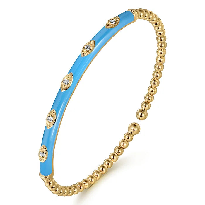 Gabriel &amp; Co. Enamel Marquise-Shape Bujukan Bracelet - Skeie's Jewelers