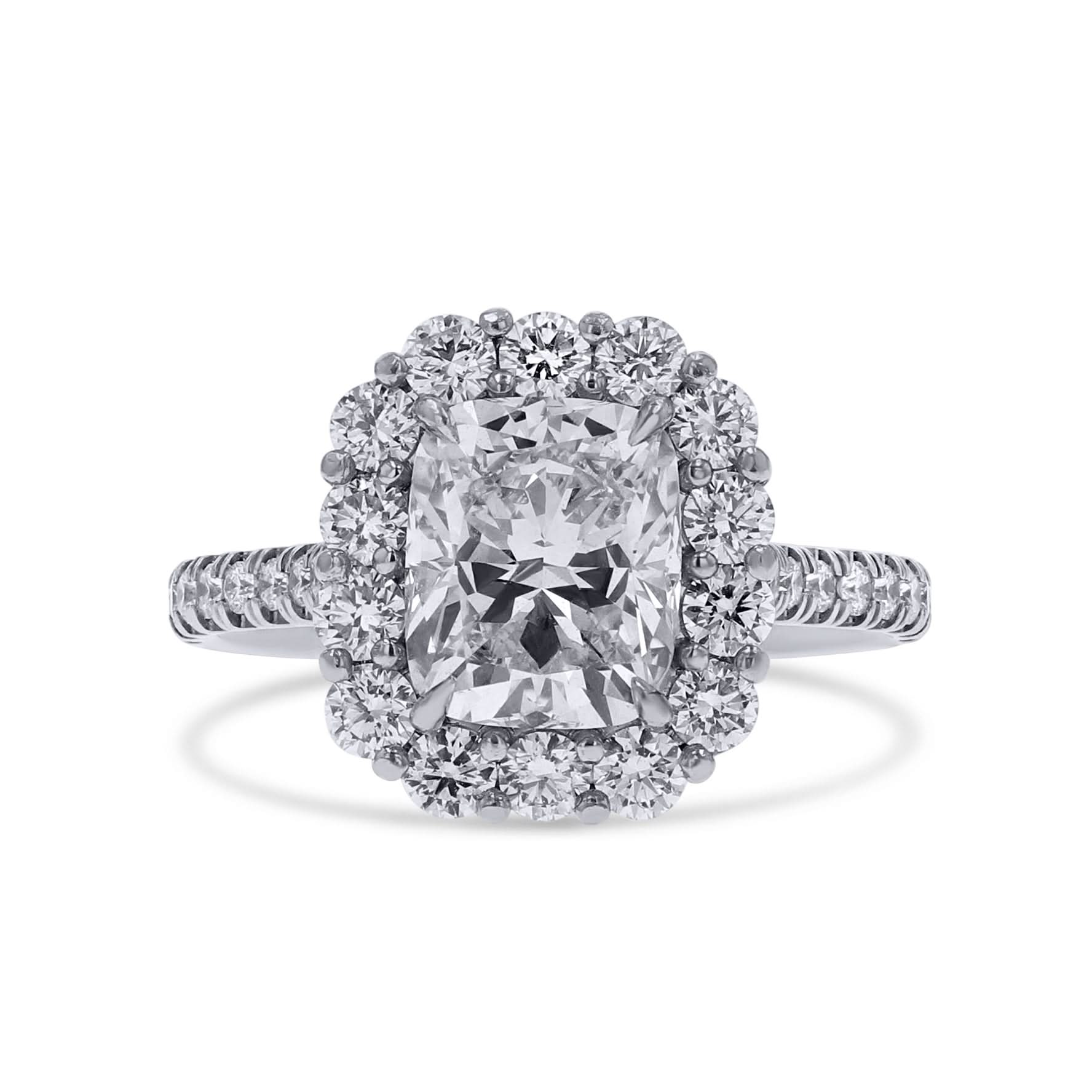 Rahaminov Cushion-Cut Diamond Cluster Halo Engagement Ring - Skeie's Jewelers