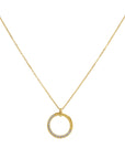 Gold Half-Diamond Circle Pendant Necklace - Skeie's Jewelers