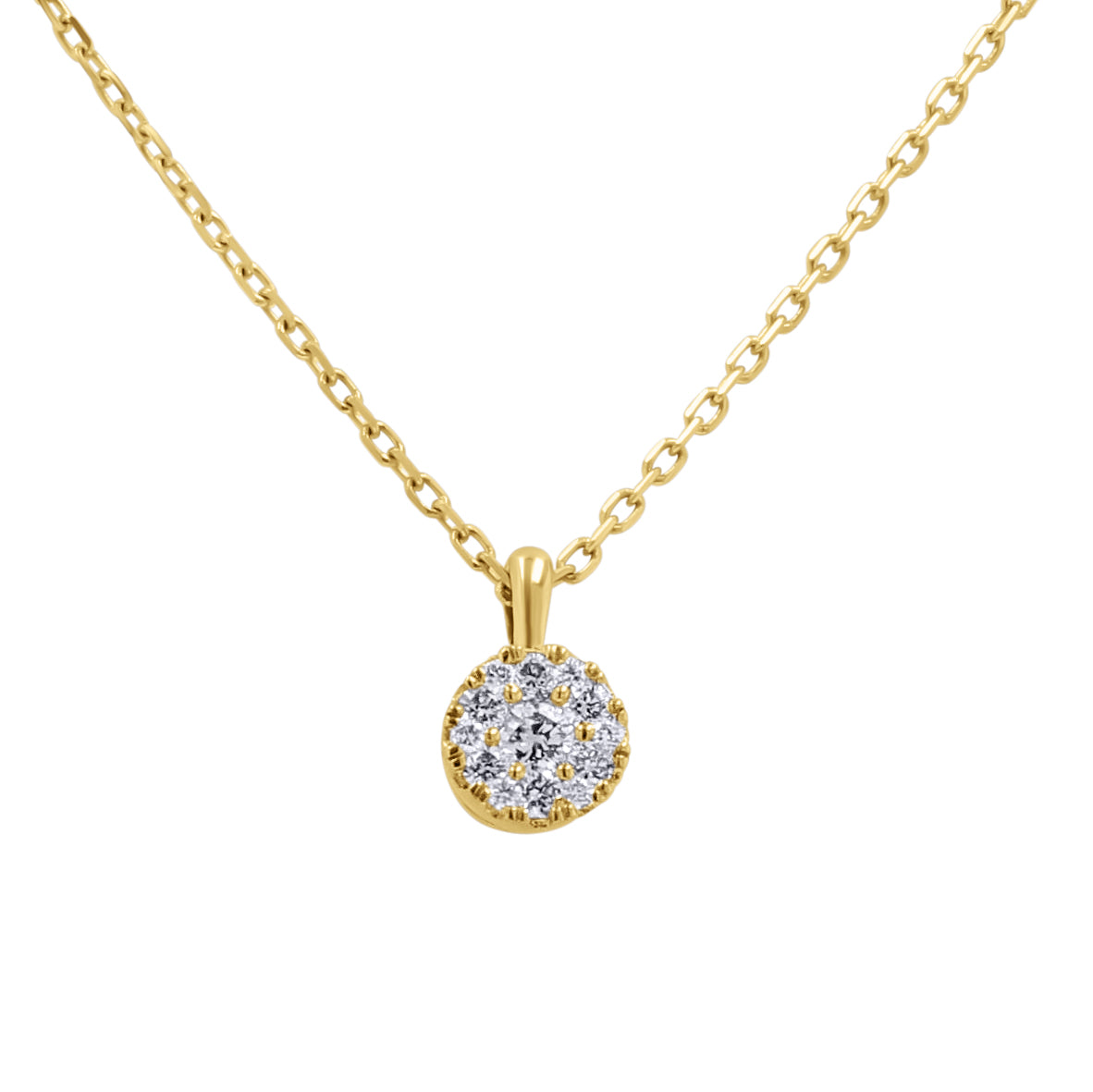 Mini Diamond Cluster Pendant Necklace - Skeie's Jewelers