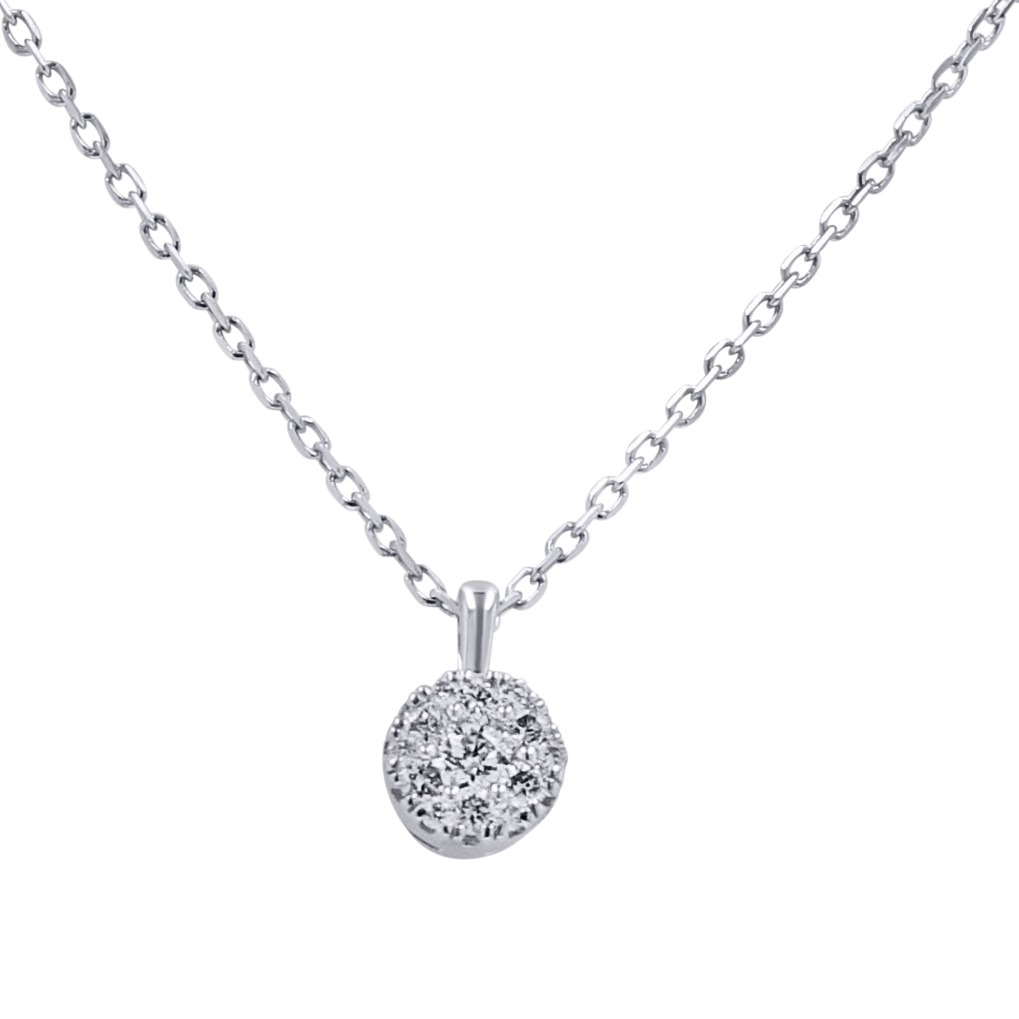 Mini Diamond Cluster Pendant Necklace - Skeie's Jewelers