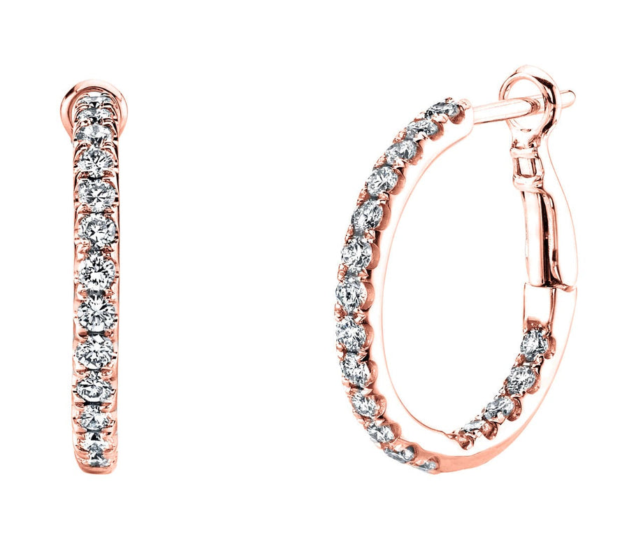Micro Set Diamond Hoop Earrings - Skeie's Jewelers