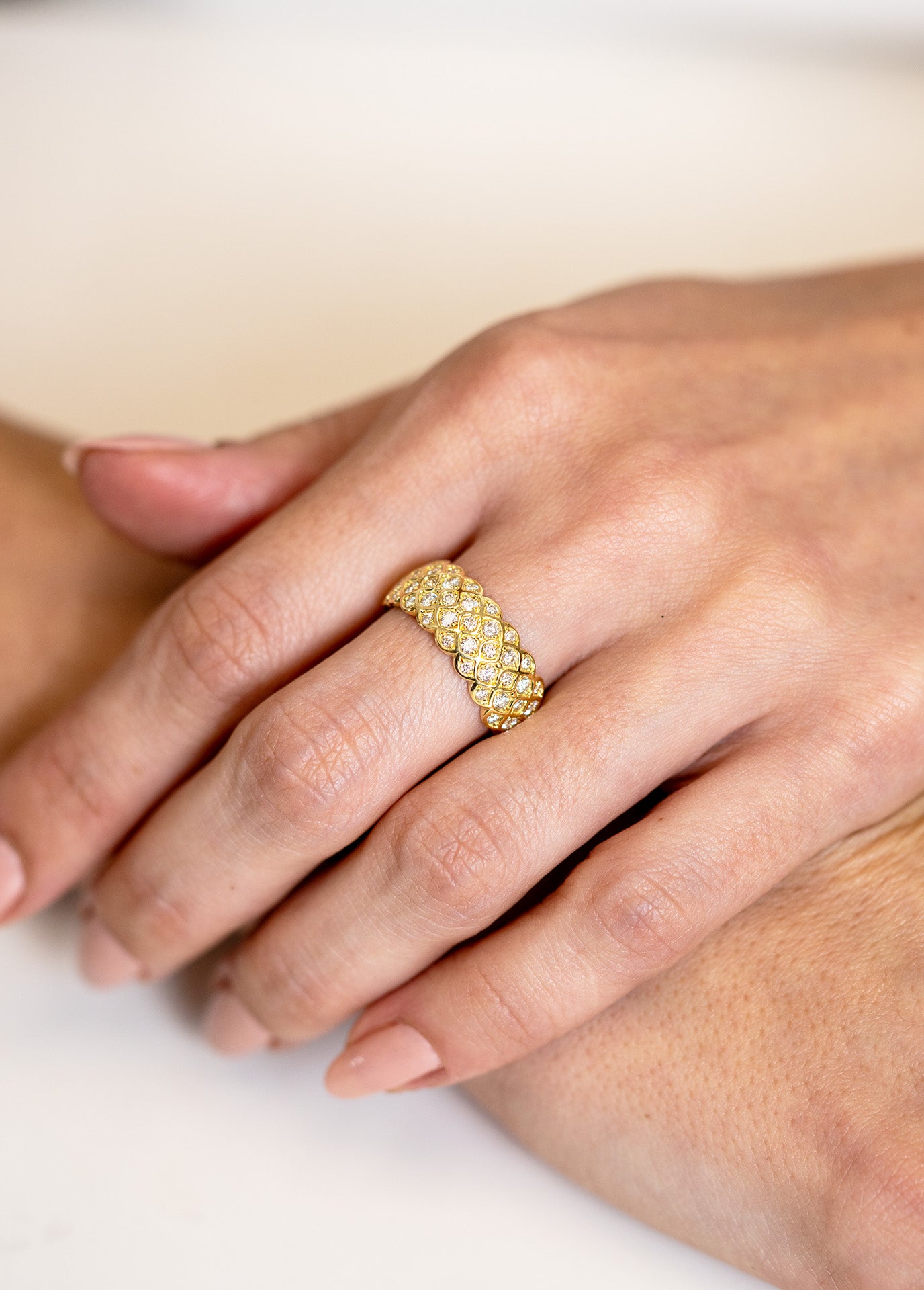 Five-Row Diamond Lattice Ring - Skeie's Jewelers