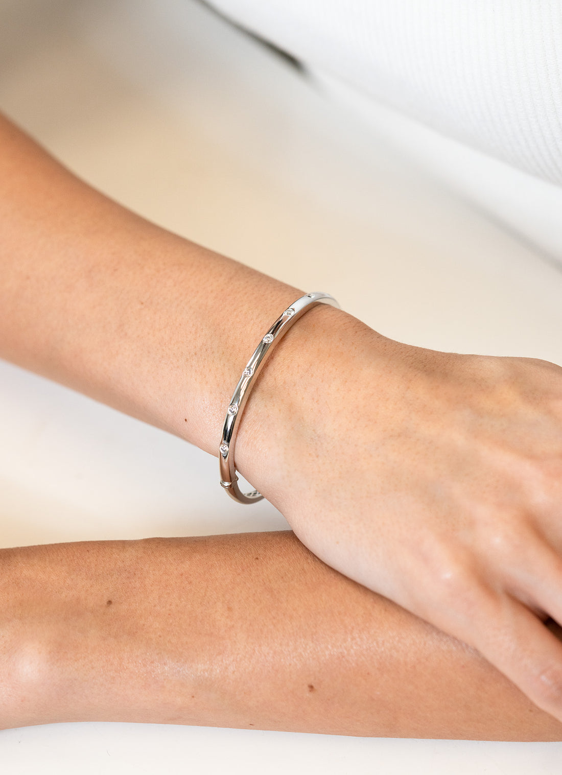 White Gold Diamond Bangle