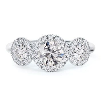 The Forevermark 3-Stone Halo Ring