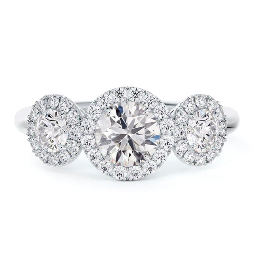 The Forevermark 3-Stone Halo Ring - Skeie's Jewelers