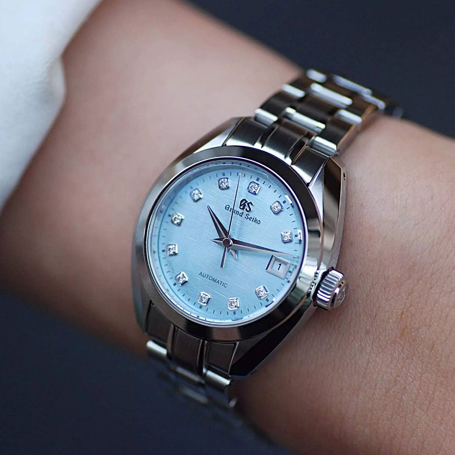 Grand Seiko STGK023 Blue 'Mizu-hanada' Diamond Dial Automatic Watch - Skeie's Jewelers