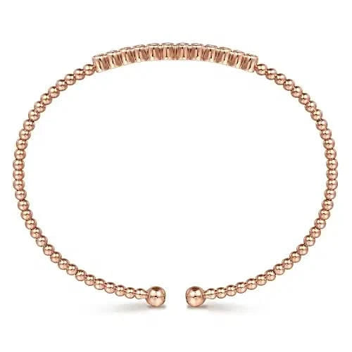 Gabriel & Co Bujukan Beaded Diamond-Top Cuff Bracelet - Skeie's Jewelers