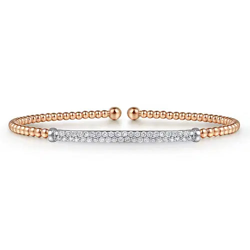 Gabriel & Co. Bujukan Pave Diamond Bar Beaded Bracelet - Skeie's Jewelers