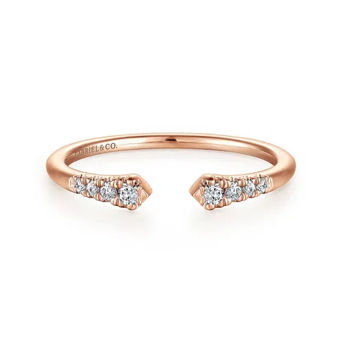 Gabriel and Co Open  Rose Gold Front View