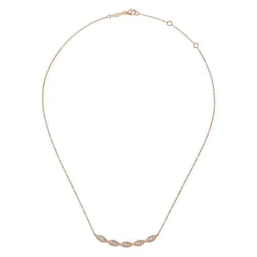 Gabriel & Co. Rose Gold Twisted Rope Diamond Necklace - Skeie's Jewelers