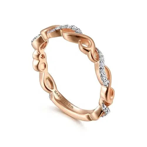 Gabriel & Co Diamond Alternating Twist Band