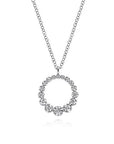 Gabriel & Co. Graduated Diamond Circle Pendant Necklace - Skeie's Jewelers