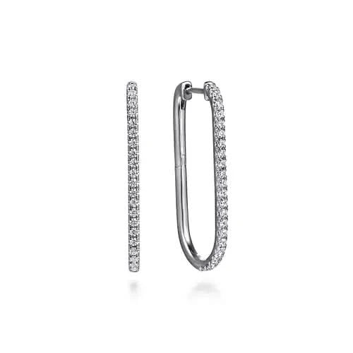 Gabriel&Co Elongated Diamond Hoops - Skeie's Jewelers