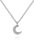 Gabriel & Co Diamond Pave Crescent Moon Pendant - Skeie's Jewelers