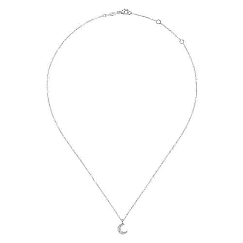 Gabriel & Co Diamond Pave Crescent Moon Pendant - Skeie's Jewelers