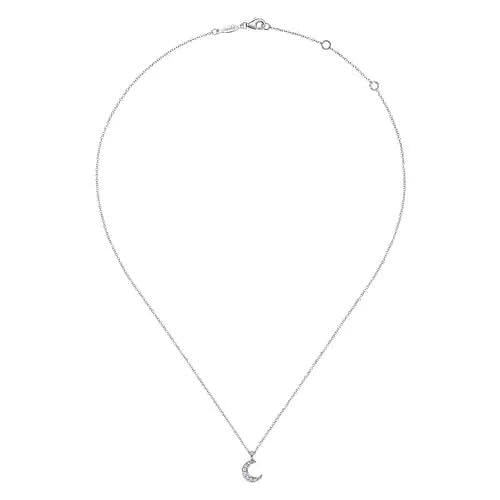 Gabriel & Co Diamond Pave Crescent Moon Pendant