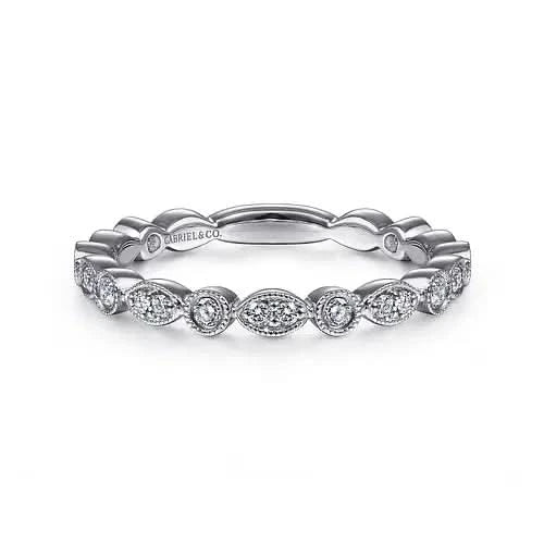 Gabriel & Co Alternating Shape Diamond-Accent Band - Skeie's Jewelers
