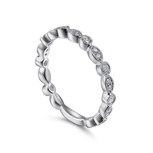 Gabriel & Co Alternating Shape Diamond-Accent Band - Skeie's Jewelers