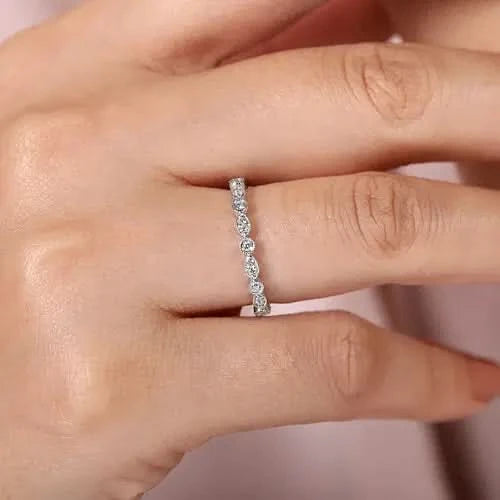 Gabriel & Co Alternating Shape Diamond-Accent Band - Skeie's Jewelers