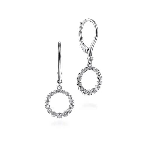 Gabriel & Co Diamond Circle Drop Earrings - Skeie's Jewelers
