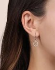 Gabriel & Co Diamond Circle Drop Earrings - Skeie's Jewelers